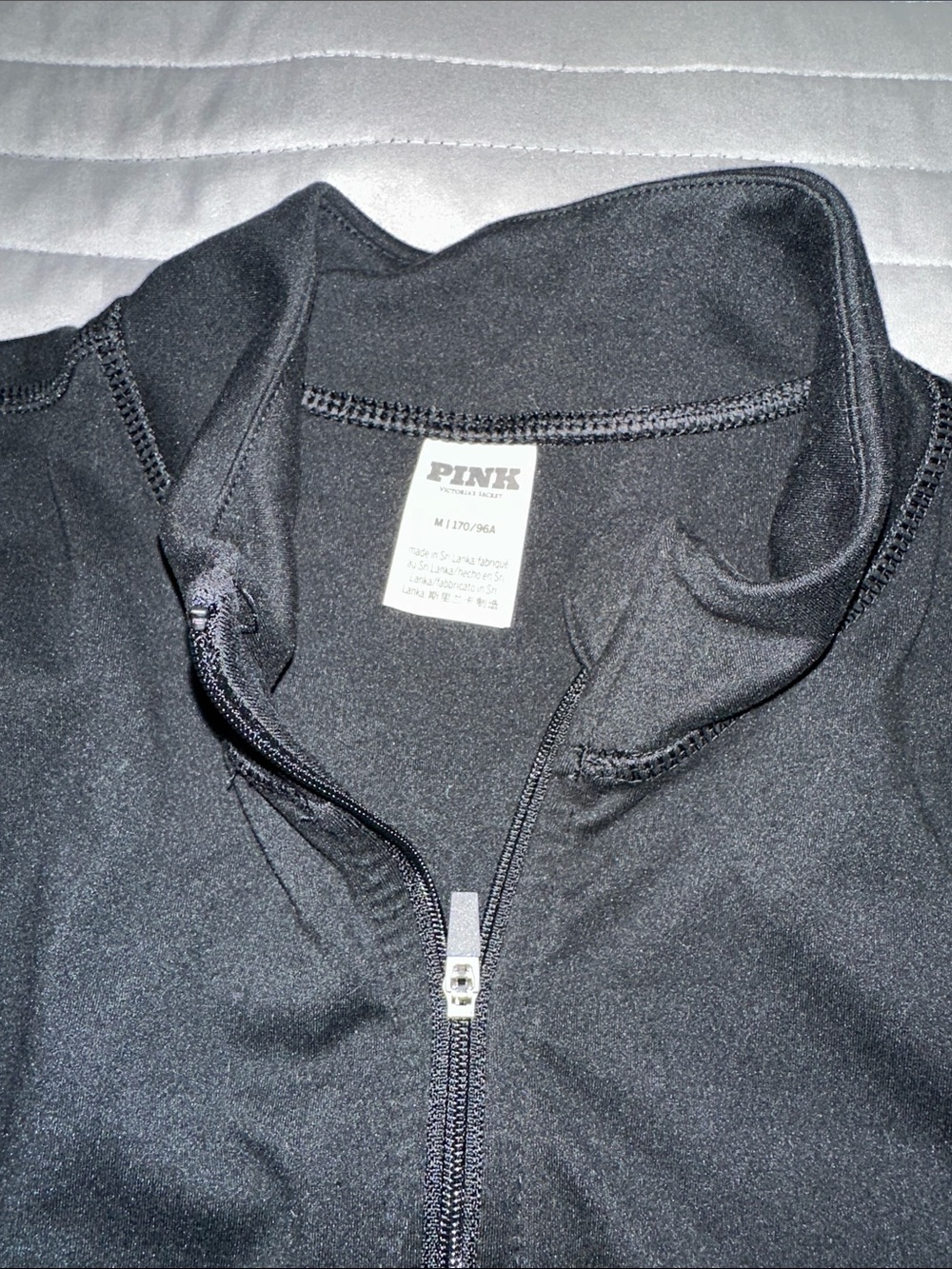 PINK Victoria's Secret Black Full-Zip Bomber Jacket - Picture 2 of 5